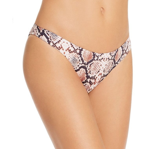 Aqua Bloomingdales Python Scoop Bikini Bottom, L - Picture 1 of 6